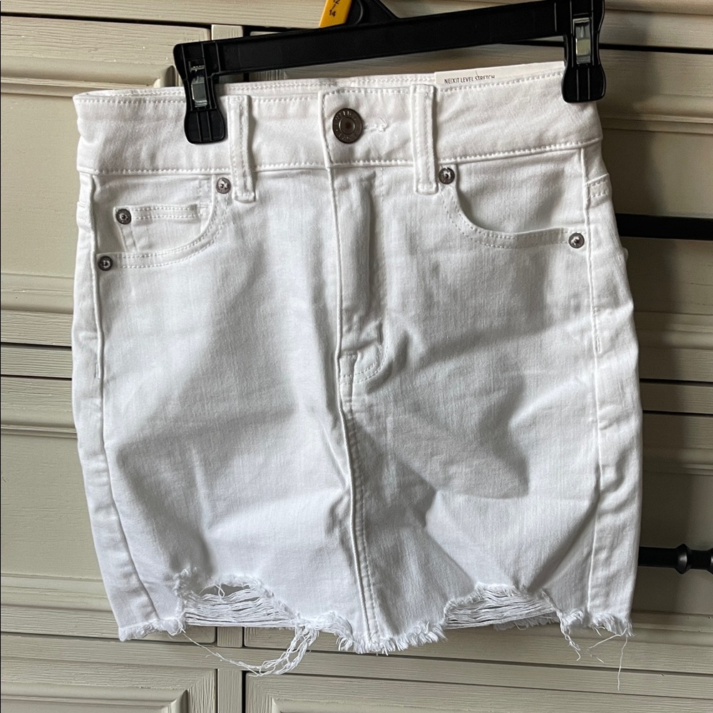 American Eagle Outfitters White Denim Skirt